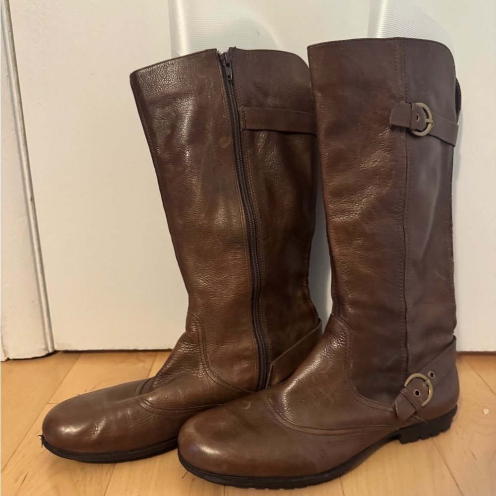 Brown Leather Tall Boots